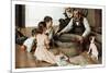 Bobbing for Apples (or Grandfather Bobbing for Apples with his Grandkids)-Norman Rockwell-Mounted Giclee Print