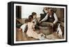 Bobbing for Apples (or Grandfather Bobbing for Apples with his Grandkids)-Norman Rockwell-Framed Stretched Canvas