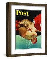 "Bobbing for Apples," Saturday Evening Post Cover, October 30, 1943-John Hyde Phillips-Framed Giclee Print