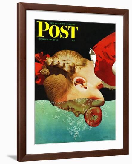 "Bobbing for Apples," Saturday Evening Post Cover, October 30, 1943-John Hyde Phillips-Framed Giclee Print