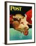 "Bobbing for Apples," Saturday Evening Post Cover, October 30, 1943-John Hyde Phillips-Framed Giclee Print