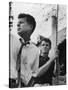 Bobby Kennedy, Chief Counsel of Sen. Comm. on Labor and Management, with Bro, Ma Sen. John Kennedy-Paul Schutzer-Stretched Canvas