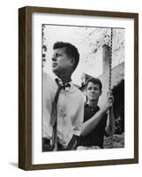 Bobby Kennedy, Chief Counsel of Sen. Comm. on Labor and Management, with Bro, Ma Sen. John Kennedy-Paul Schutzer-Framed Photographic Print