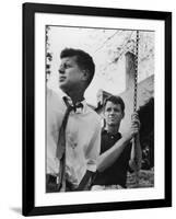 Bobby Kennedy, Chief Counsel of Sen. Comm. on Labor and Management, with Bro, Ma Sen. John Kennedy-Paul Schutzer-Framed Photographic Print