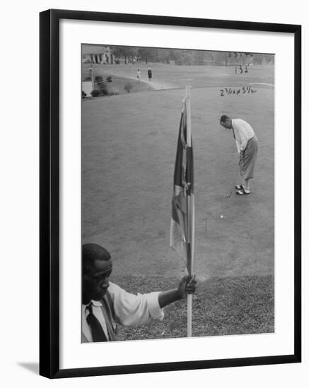 Bobby Locke Playing Golf-Martha Holmes-Framed Premium Photographic Print