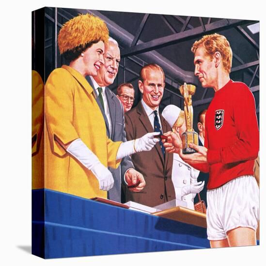 Bobby Moore Collecting the Football World Cup Trophy in 1966-John Keay-Stretched Canvas