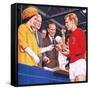 Bobby Moore Collecting the Football World Cup Trophy in 1966-John Keay-Framed Stretched Canvas