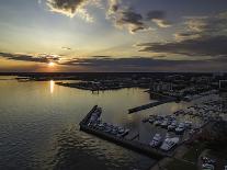 Aerial Photo of Downtown Pensacola, FL at Sunset.-Bobby R Lee-Framed Photographic Print