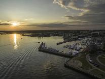 Aerial Photo of Downtown Pensacola, FL at Sunset.-Bobby R Lee-Stretched Canvas