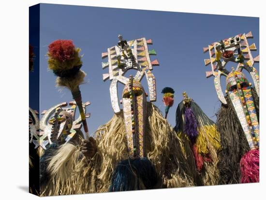 Bobo Masks During Festivities, Sikasso, Mali, Africa-De Mann Jean-Pierre-Stretched Canvas