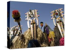 Bobo Masks During Festivities, Sikasso, Mali, Africa-De Mann Jean-Pierre-Stretched Canvas