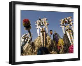 Bobo Masks During Festivities, Sikasso, Mali, Africa-De Mann Jean-Pierre-Framed Photographic Print