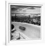 Bobsled Racing by on a Big Vendleboe Curve During the Winter Olympics-Nat Farbman-Framed Premium Photographic Print