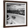 Bobsled Racing by on a Big Vendleboe Curve During the Winter Olympics-Nat Farbman-Framed Premium Photographic Print