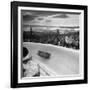 Bobsled Racing by on a Big Vendleboe Curve During the Winter Olympics-Nat Farbman-Framed Premium Photographic Print