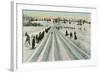 Bobsledding Competition-null-Framed Art Print