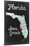 Boca Grande, Florida - Chalkboard State Heart (red heart)-Lantern Press-Mounted Art Print