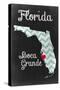 Boca Grande, Florida - Chalkboard State Heart (red heart)-Lantern Press-Stretched Canvas