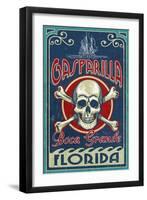 Boca Grande, Florida - Gasparilla Skull and Crossbones-Lantern Press-Framed Art Print