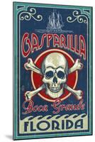 Boca Grande, Florida - Gasparilla Skull and Crossbones-Lantern Press-Mounted Art Print