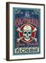 Boca Grande, Florida - Gasparilla Skull and Crossbones-Lantern Press-Framed Art Print