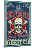 Boca Grande, Florida - Gasparilla Skull and Crossbones-Lantern Press-Mounted Art Print