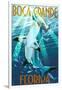 Boca Grande, Florida - Hammerhead Shark-Lantern Press-Framed Art Print