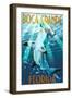 Boca Grande, Florida - Hammerhead Shark-Lantern Press-Framed Art Print