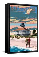 Boca Grande, Florida - Lighthouse-Lantern Press-Framed Stretched Canvas