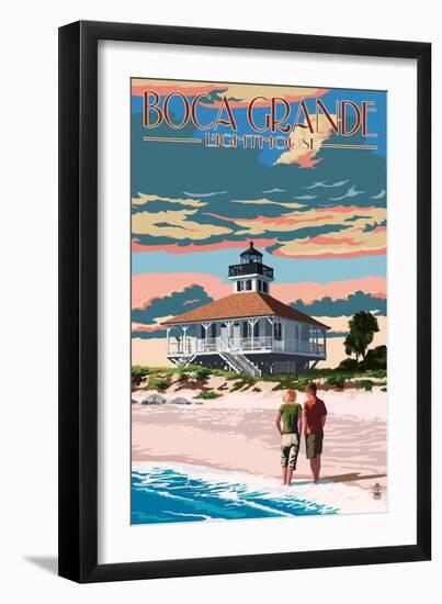 Boca Grande, Florida - Lighthouse-Lantern Press-Framed Art Print