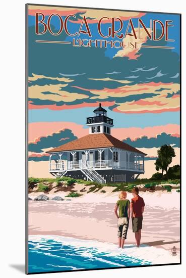 Boca Grande, Florida - Lighthouse-Lantern Press-Mounted Art Print
