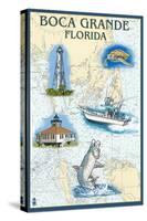 Boca Grande, Florida - Nautical Chart-Lantern Press-Stretched Canvas