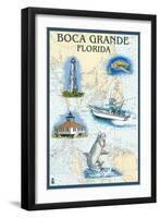 Boca Grande, Florida - Nautical Chart-Lantern Press-Framed Art Print