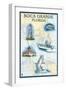 Boca Grande, Florida - Nautical Chart-Lantern Press-Framed Art Print