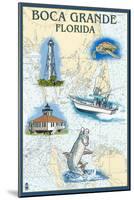 Boca Grande, Florida - Nautical Chart-Lantern Press-Mounted Art Print