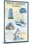 Boca Grande, Florida - Nautical Chart-Lantern Press-Mounted Art Print