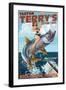 Boca Grande, Florida - Pinup Girl Tarpon Fishing-Lantern Press-Framed Art Print