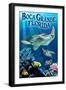 Boca Grande, Florida - Sea Turtle Fishing-Lantern Press-Framed Art Print