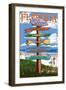 Boca Grande, Florida - Sign Destinations-Lantern Press-Framed Art Print