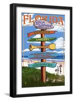 Boca Grande, Florida - Sign Destinations-Lantern Press-Framed Art Print