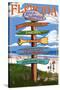 Boca Grande, Florida - Sign Destinations-Lantern Press-Stretched Canvas