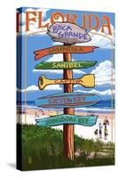Boca Grande, Florida - Sign Destinations-Lantern Press-Stretched Canvas