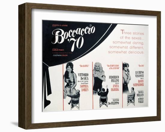 "Boccaccio '70", Mario Monicelli, Vittorio De Sica, Luchino Visconti, Directed by Federico Fellini-null-Framed Giclee Print