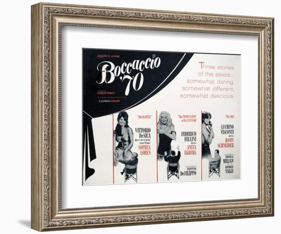 "Boccaccio '70", Mario Monicelli, Vittorio De Sica, Luchino Visconti, Directed by Federico Fellini-null-Framed Giclee Print