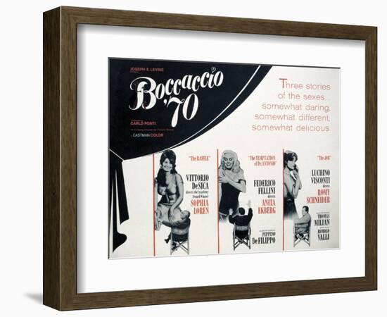 "Boccaccio '70", Mario Monicelli, Vittorio De Sica, Luchino Visconti, Directed by Federico Fellini-null-Framed Giclee Print