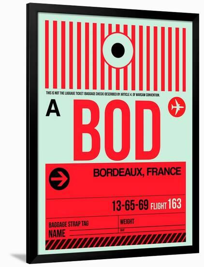 BOD Bordeaux Luggage Tag I-NaxArt-Framed Art Print