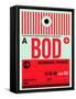 BOD Bordeaux Luggage Tag I-NaxArt-Framed Stretched Canvas