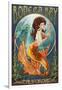 Bodega Bay, California - Mermaid-Lantern Press-Framed Art Print