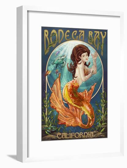 Bodega Bay, California - Mermaid-Lantern Press-Framed Art Print