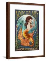 Bodega Bay, California - Mermaid-Lantern Press-Framed Art Print